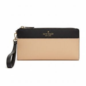 Kate Spade Black and Beige Staci Wristlet-NWT